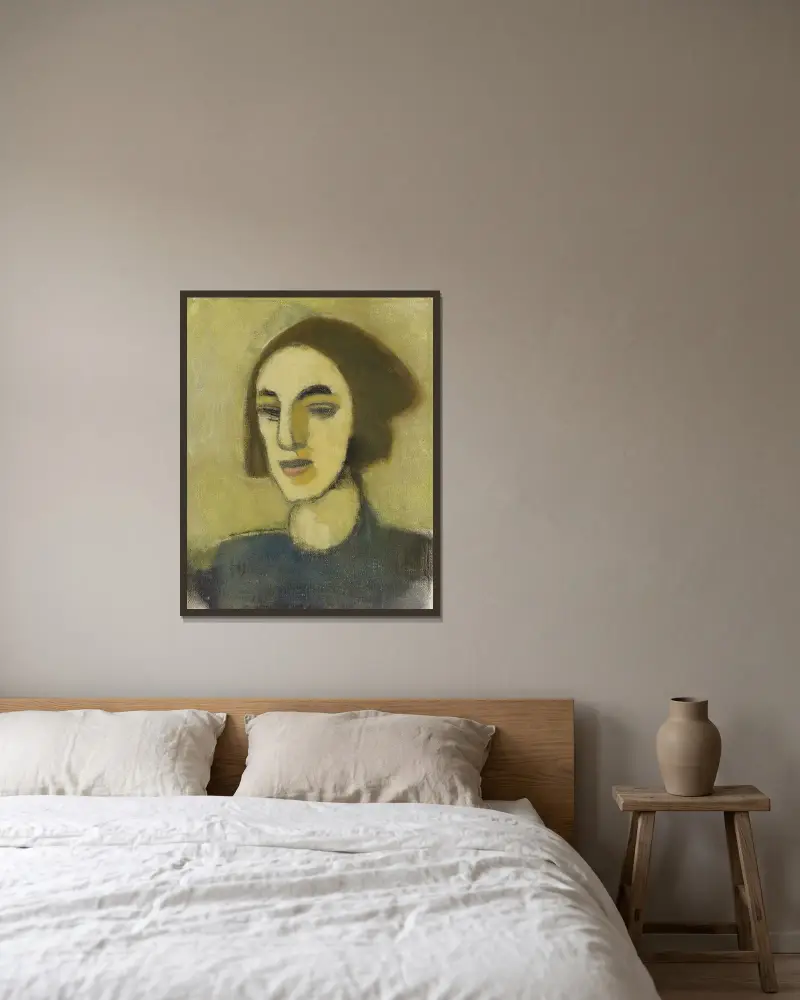 Girl from Loviisa, Helene Schjerfbeck v rámu na stěně
