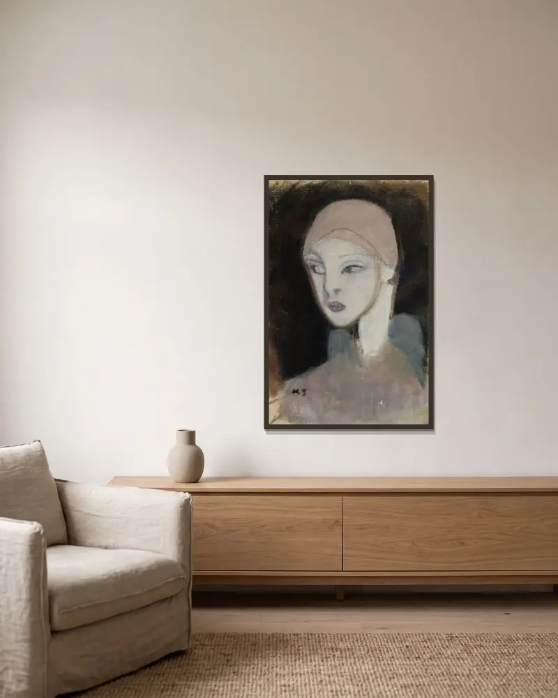 Girl from the Islands, Helene Schjerfbeck v rámu na stěně