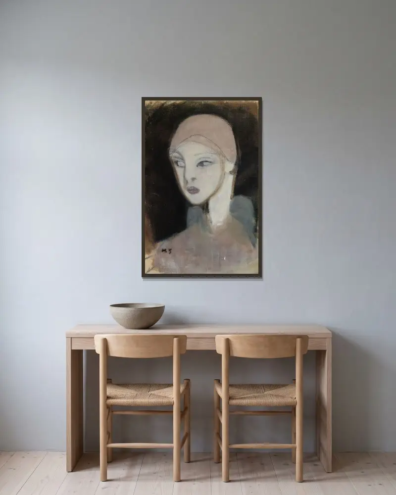 Girl from the Islands, Helene Schjerfbeck v rámu na stěně