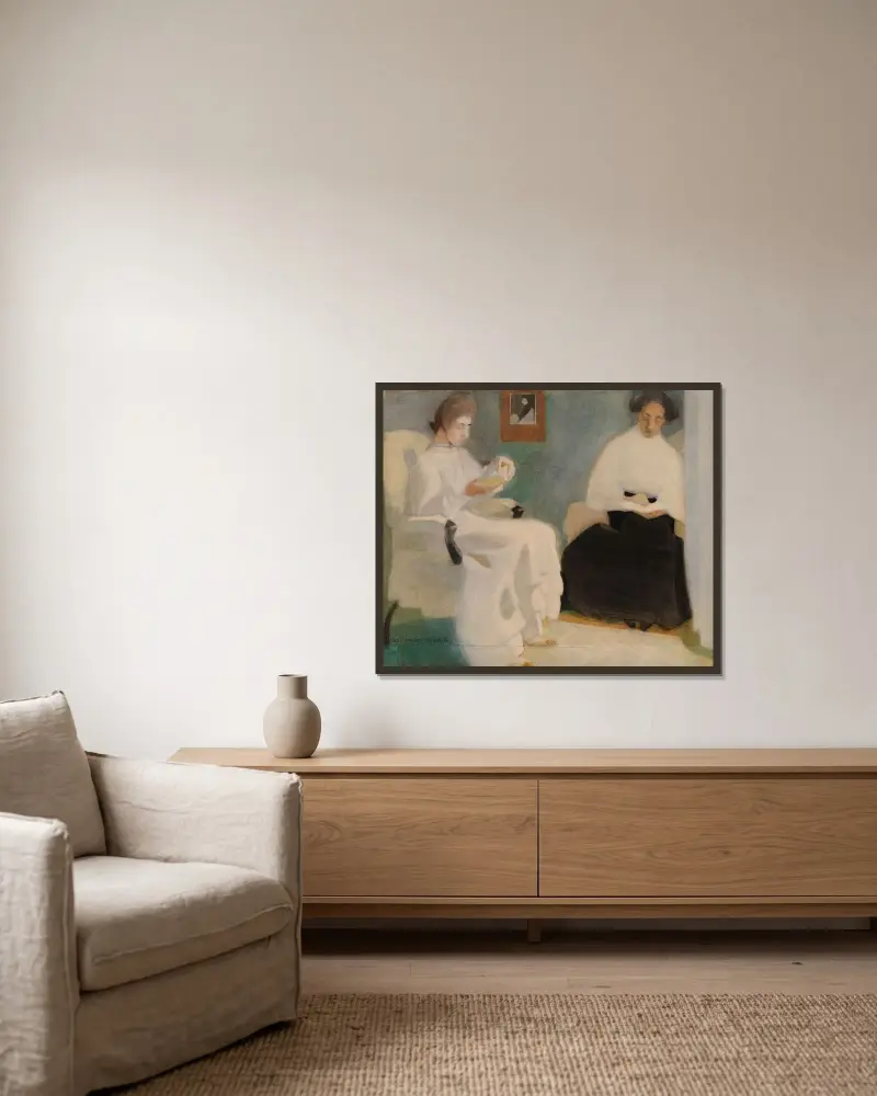 Girls Reading, Helene Schjerfbeck w ramie na ścianie