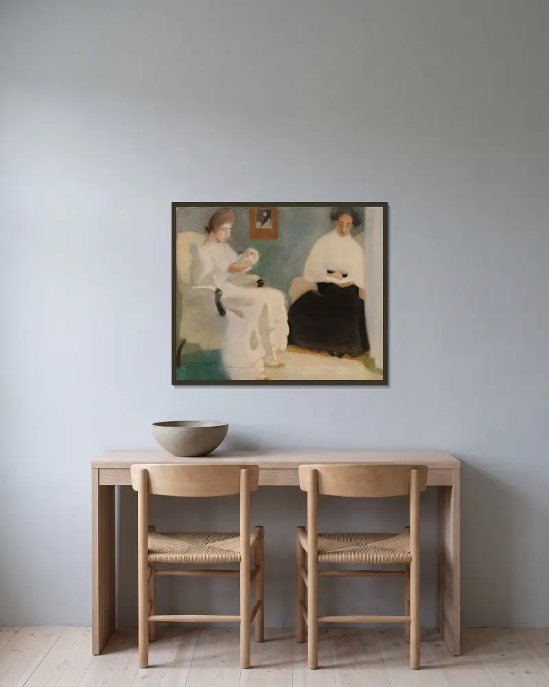 Girls Reading, Helene Schjerfbeck w ramie na ścianie