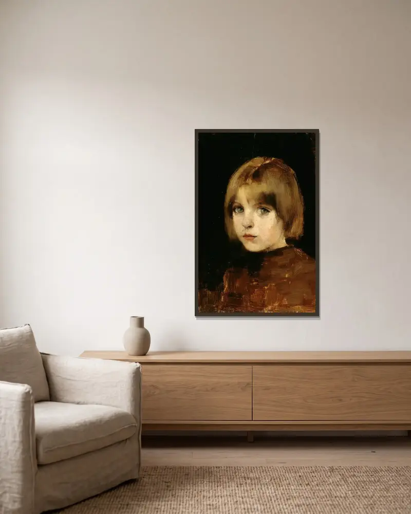 Head Of A Girl, Helene Schjerfbeck v rámu na stěně