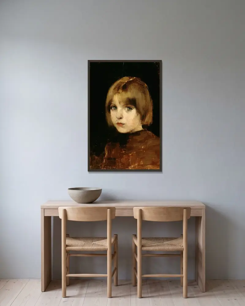 Head Of A Girl, Helene Schjerfbeck v rámu na stěně
