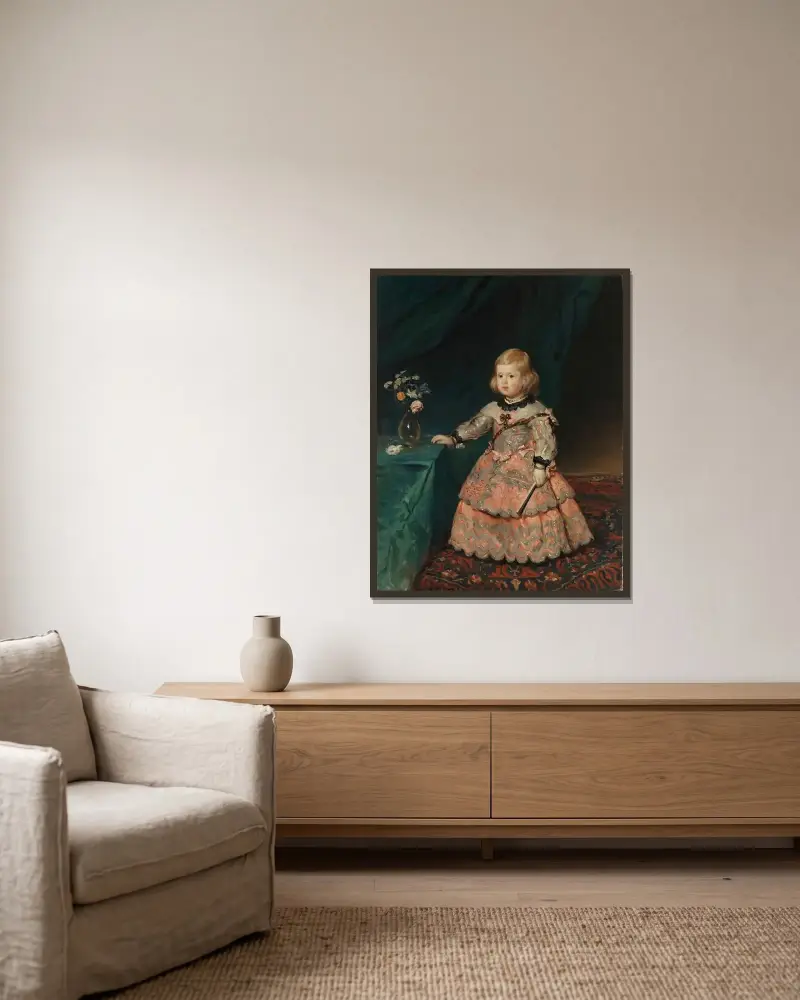 Infanta Maria Teresia, copy after Velázquez, Helene Schjerfbeck v rámu na stěně