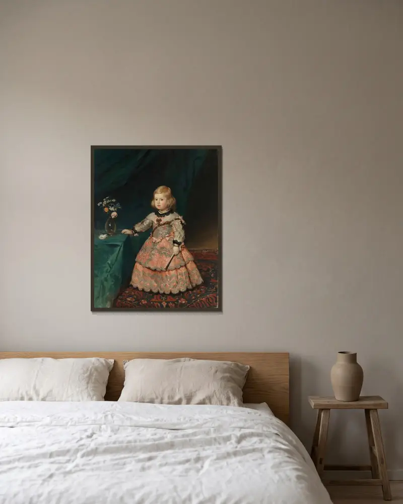 Infanta Maria Teresia, copy after Velázquez, Helene Schjerfbeck v rámu na stěně