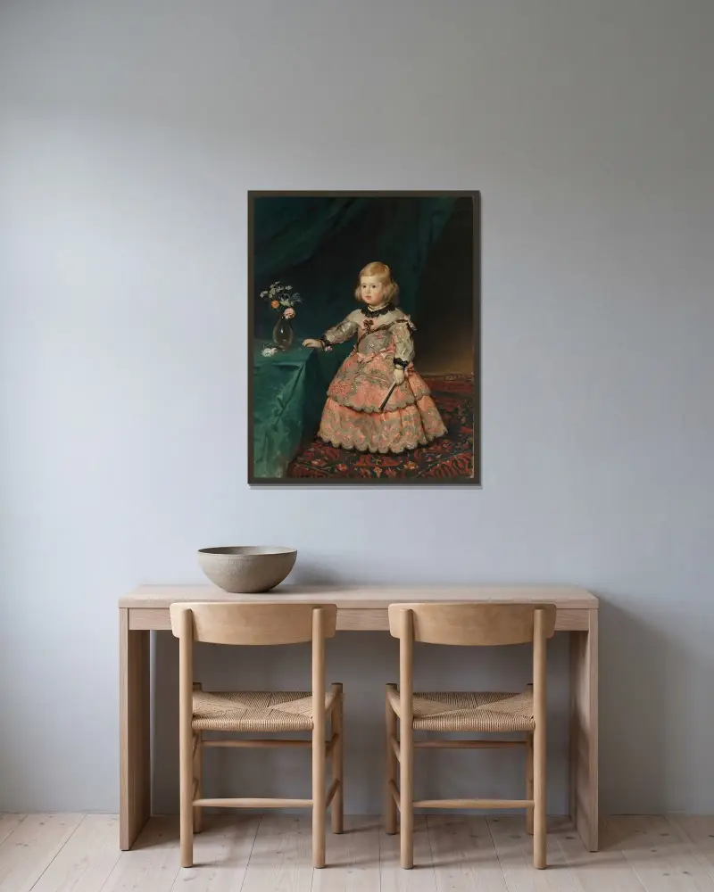 Infanta Maria Teresia, copy after Velázquez, Helene Schjerfbeck v rámu na stěně