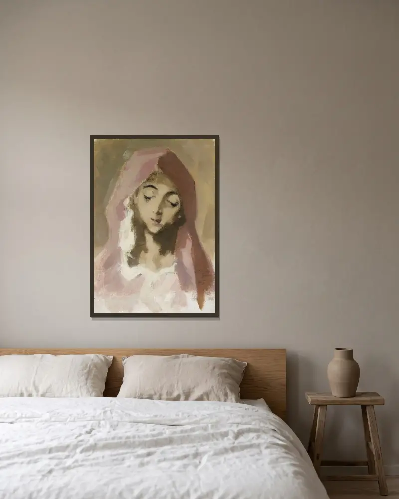 Madonna de la Charité, after El Greco, Helene Schjerfbeck v rámu na stěně