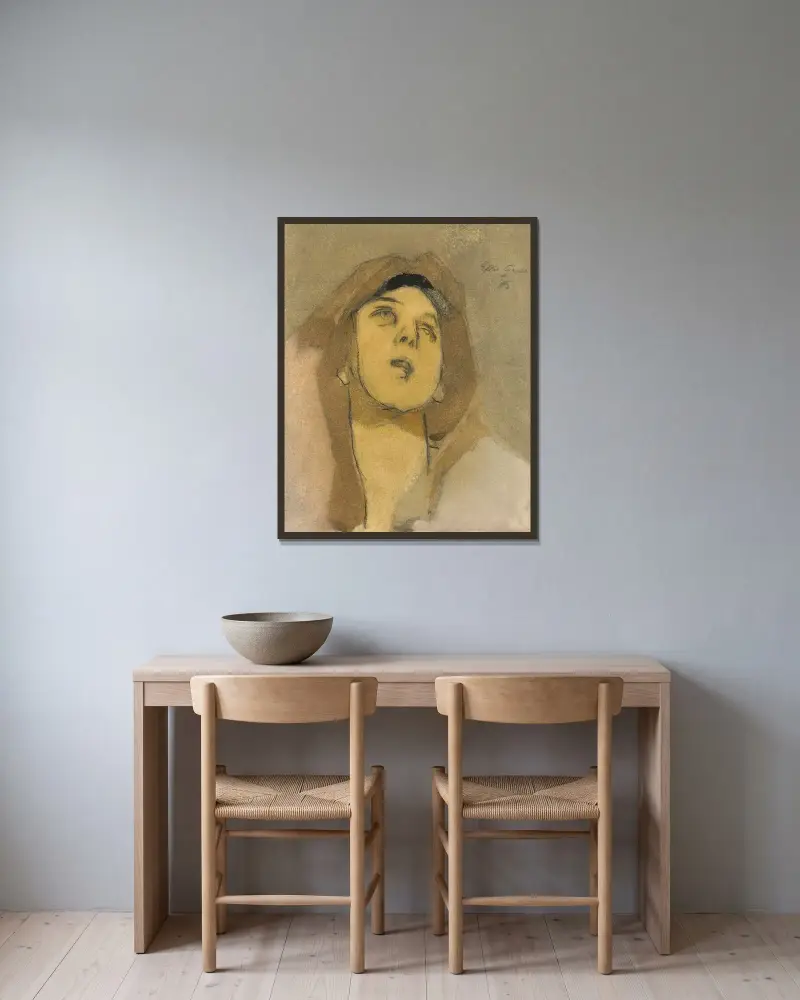 Madonna Immaculata, after El Greco, Helene Schjerfbeck w ramie na ścianie