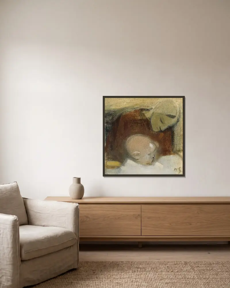 Mother and Child, Helene Schjerfbeck w ramie na ścianie