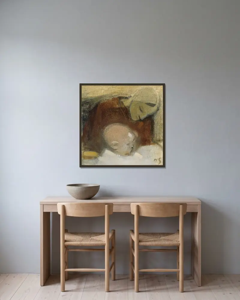 Mother and Child, Helene Schjerfbeck w ramie na ścianie