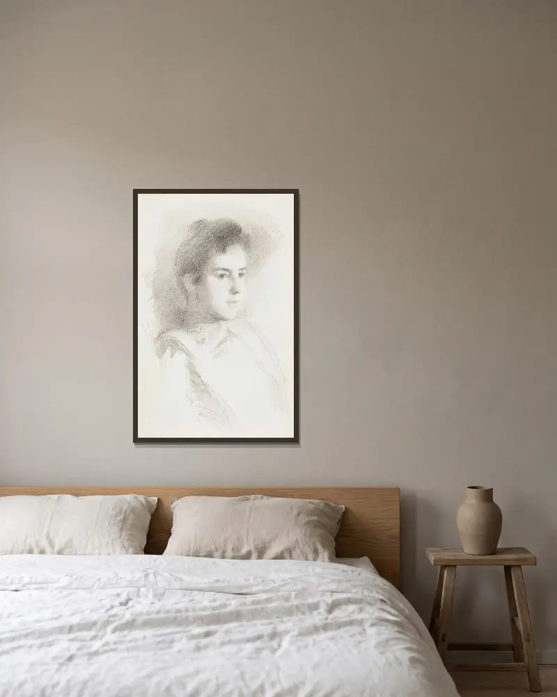 Naisen muotokuva, Helene Schjerfbeck v rámu na stěně