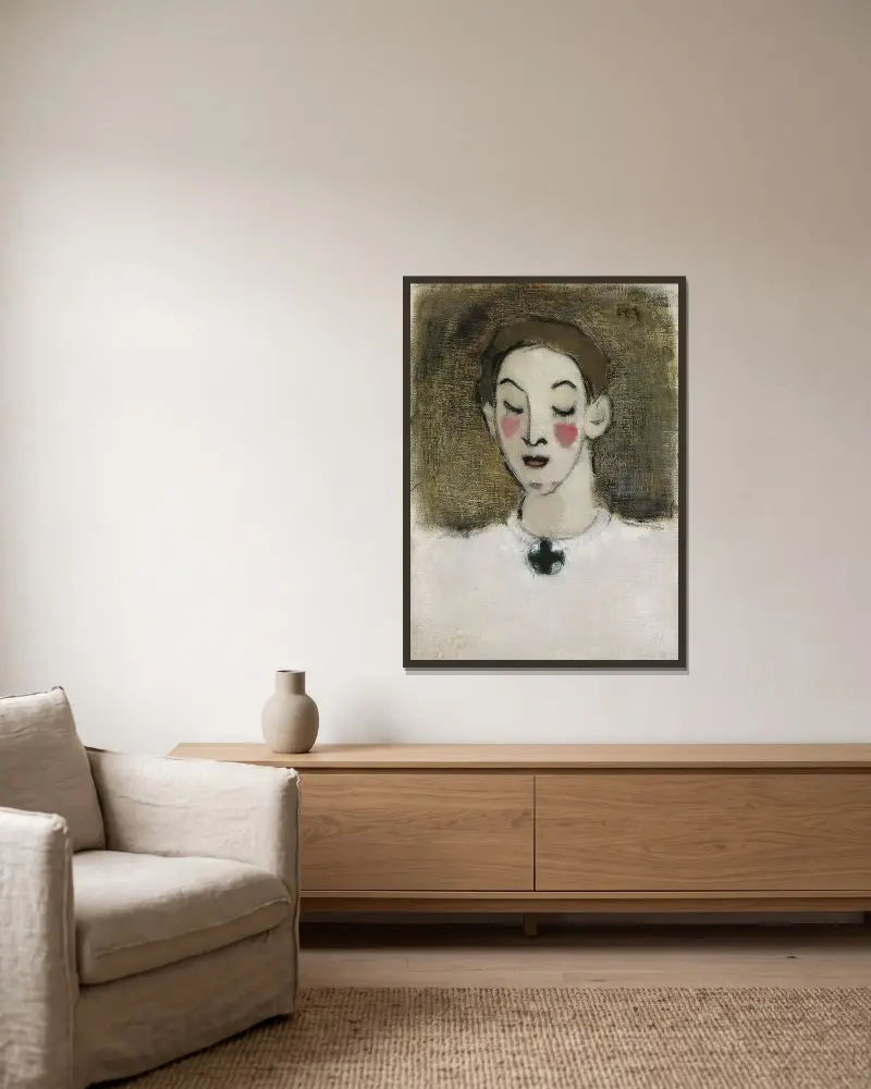 Nurse I (Kaija Lahtinen), Helene Schjerfbeck v rámu na stěně