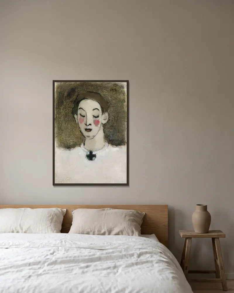 Nurse I (Kaija Lahtinen), Helene Schjerfbeck v rámu na stěně