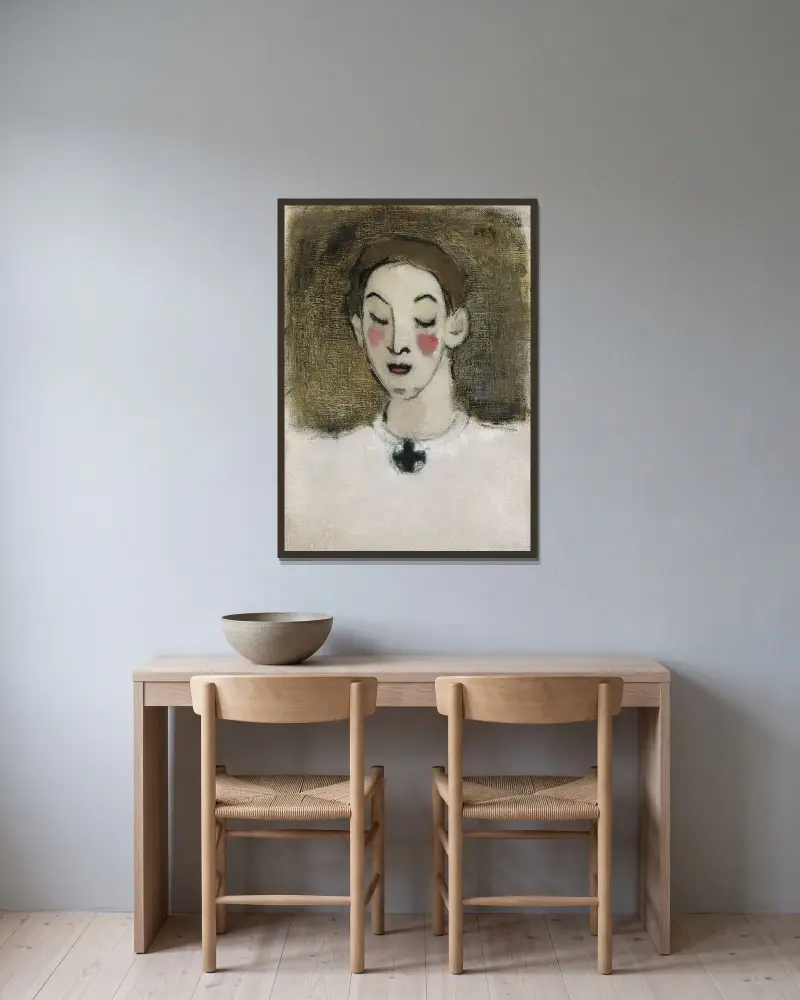 Nurse I (Kaija Lahtinen), Helene Schjerfbeck v rámu na stěně