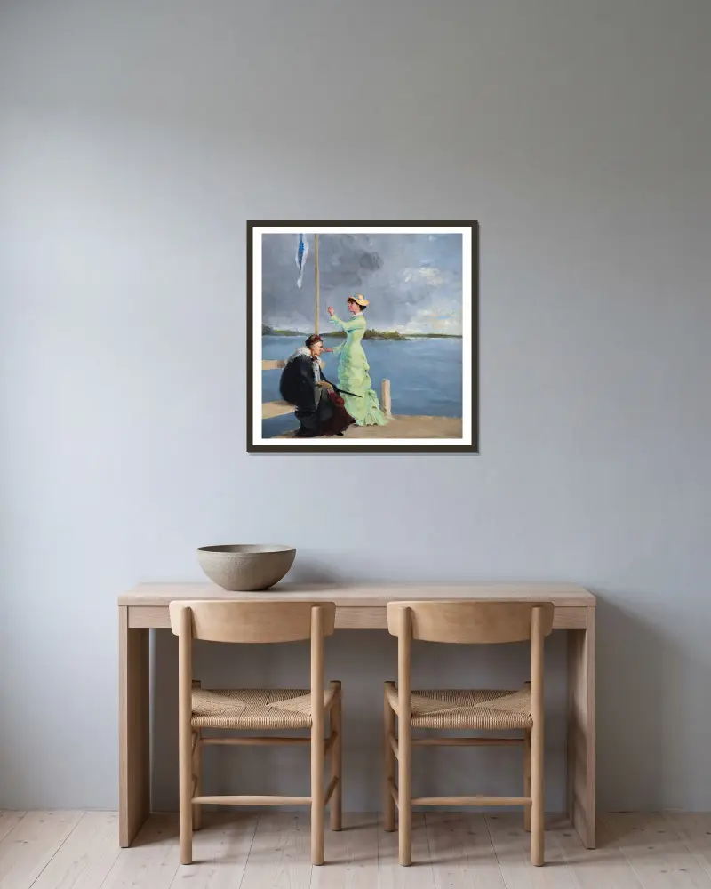 Na pomoście, Helene Schjerfbeck w ramie na ścianie