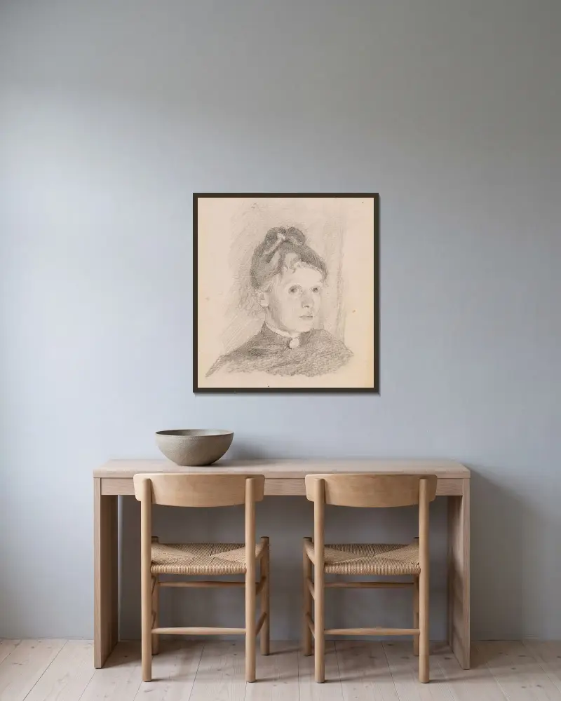Self-Portrait, Helene Schjerfbeck v rámu na stěně