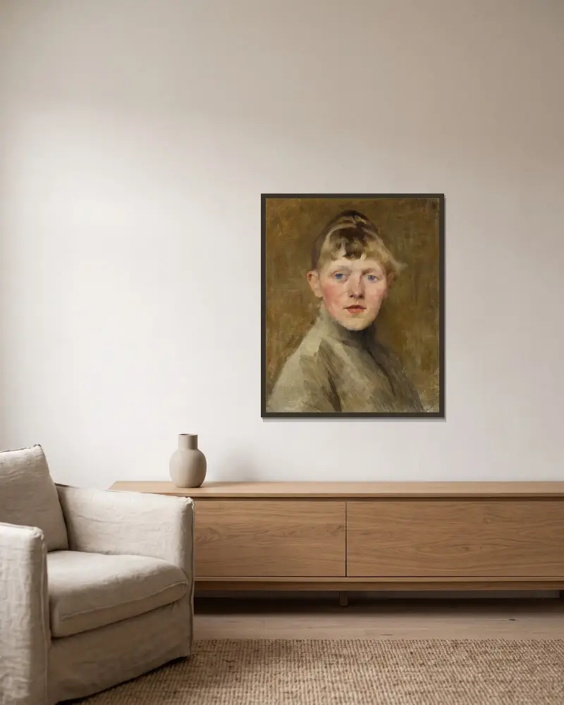 Self-Portrait, Helene Schjerfbeck v rámu na stěně