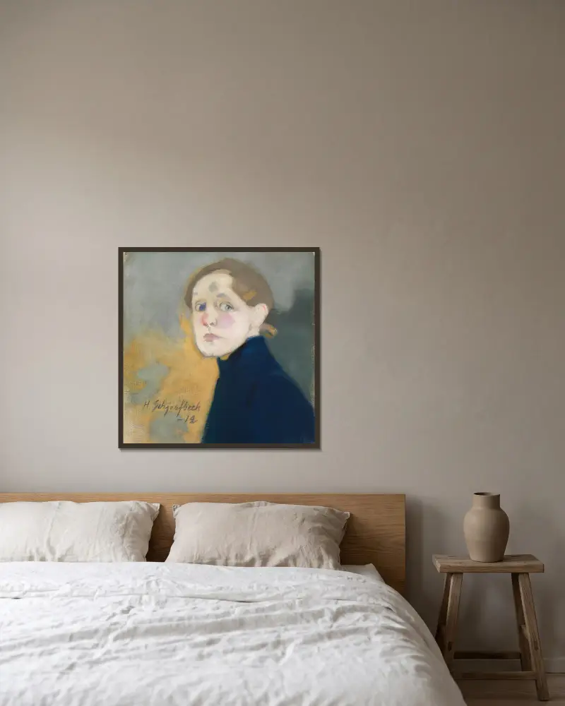 Self-Portrait av Helene Schjerfbeck inramad på en vägg