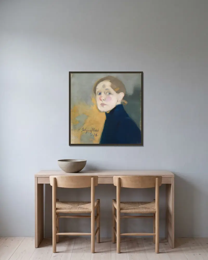 Self-Portrait av Helene Schjerfbeck inramad på en vägg