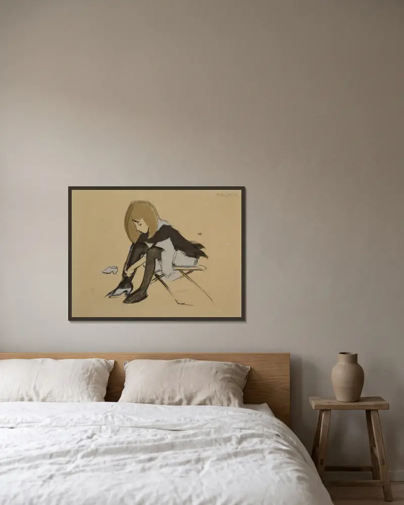 Hedvábné střevíce, Helene Schjerfbeck v rámu na stěně
