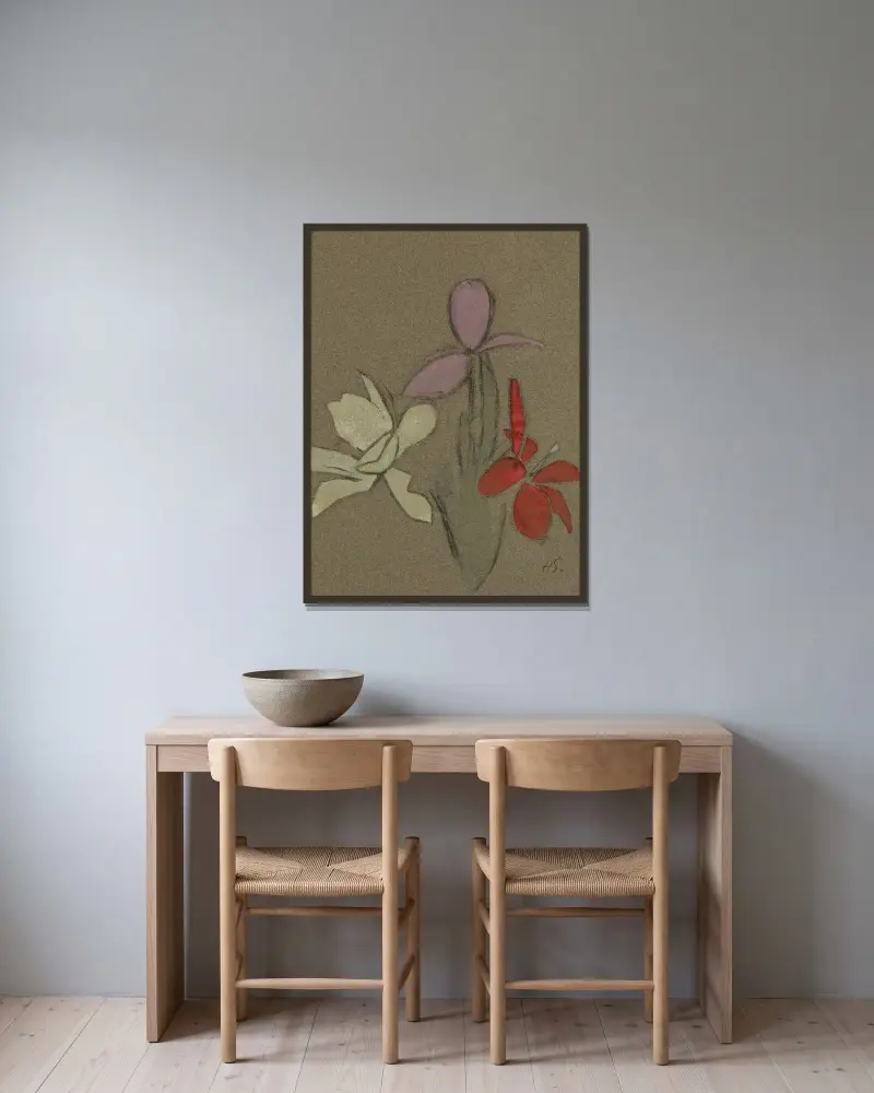 Small Lilies, Helene Schjerfbeck w ramie na ścianie