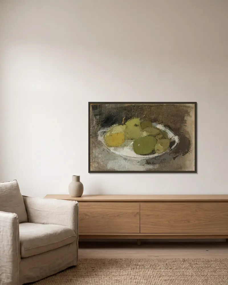 Still Life in Green, Helene Schjerfbeck w ramie na ścianie