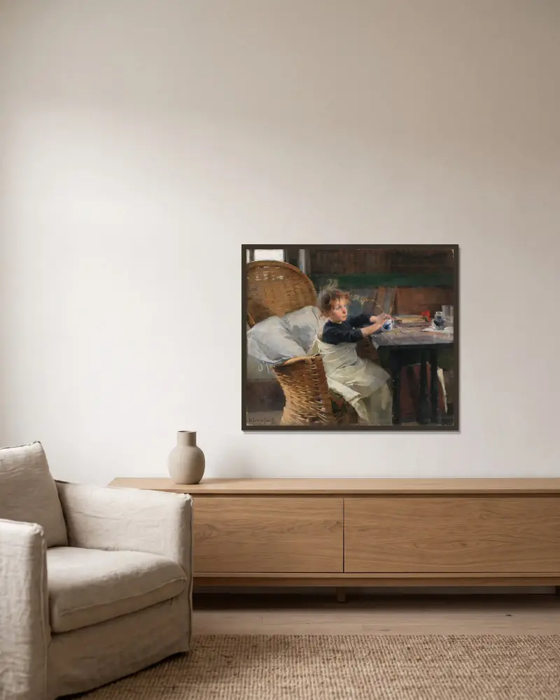 The Convalescent, Helene Schjerfbeck v rámu na stěně