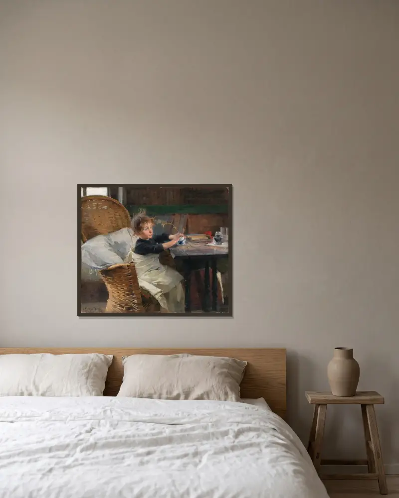 The Convalescent, Helene Schjerfbeck v rámu na stěně