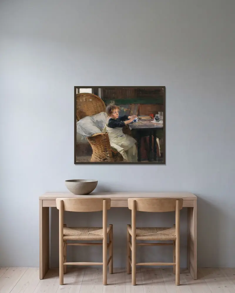 The Convalescent, Helene Schjerfbeck v rámu na stěně