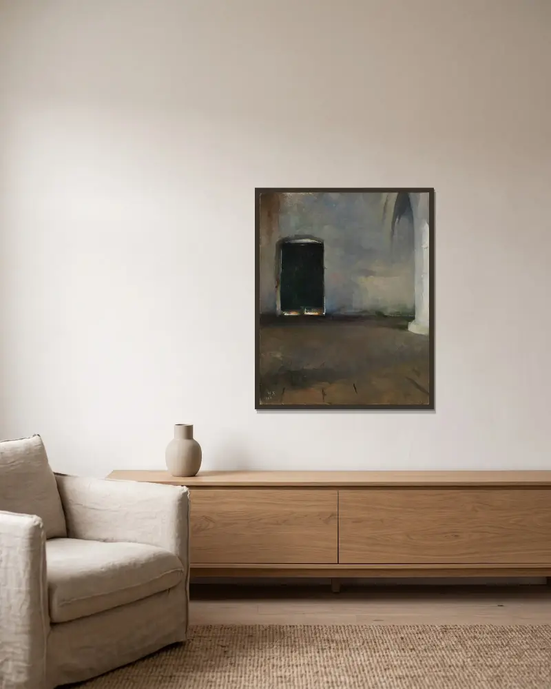 The Door, Helene Schjerfbeck w ramie na ścianie
