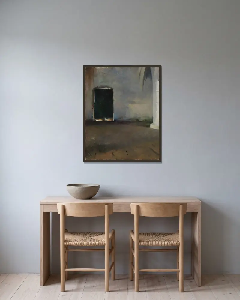 The Door, Helene Schjerfbeck w ramie na ścianie