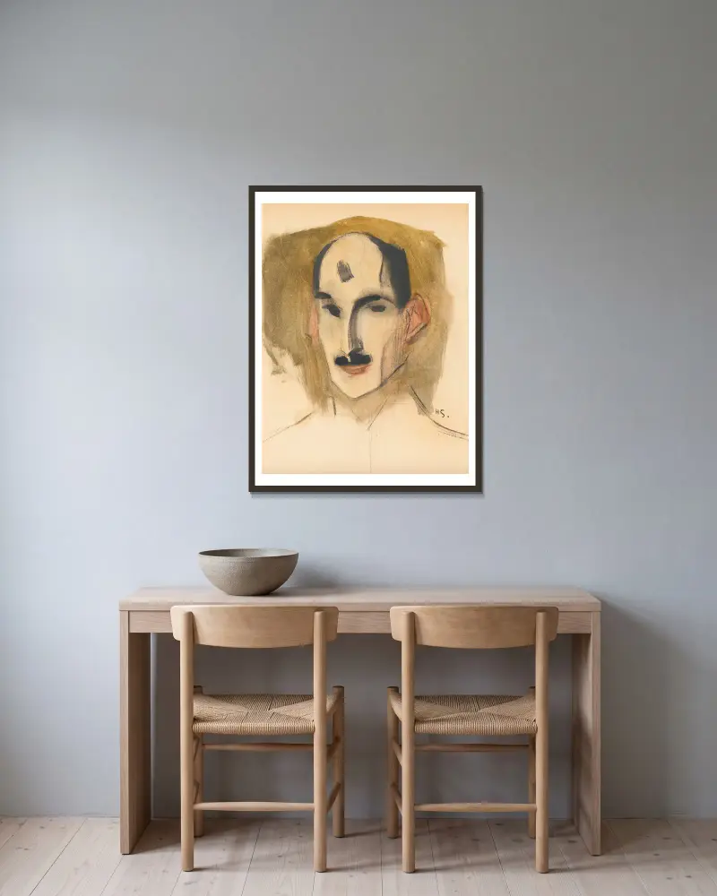 Szermierz, Helene Schjerfbeck w ramie na ścianie