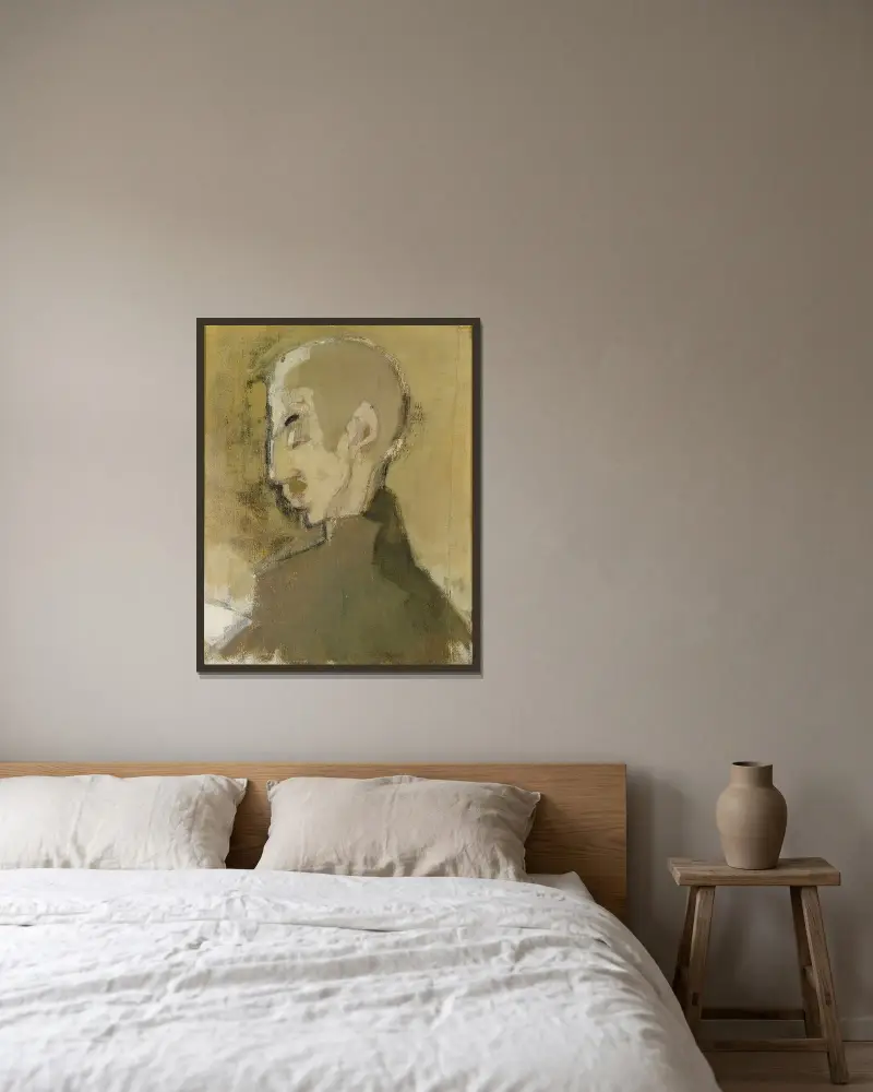 The Landlord II (Profile of a Man), Helene Schjerfbeck v rámu na stěně