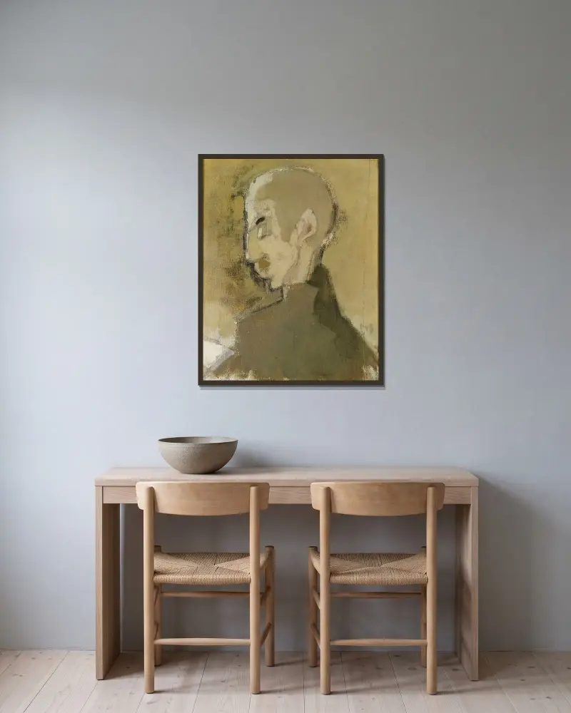 The Landlord II (Profile of a Man), Helene Schjerfbeck v rámu na stěně