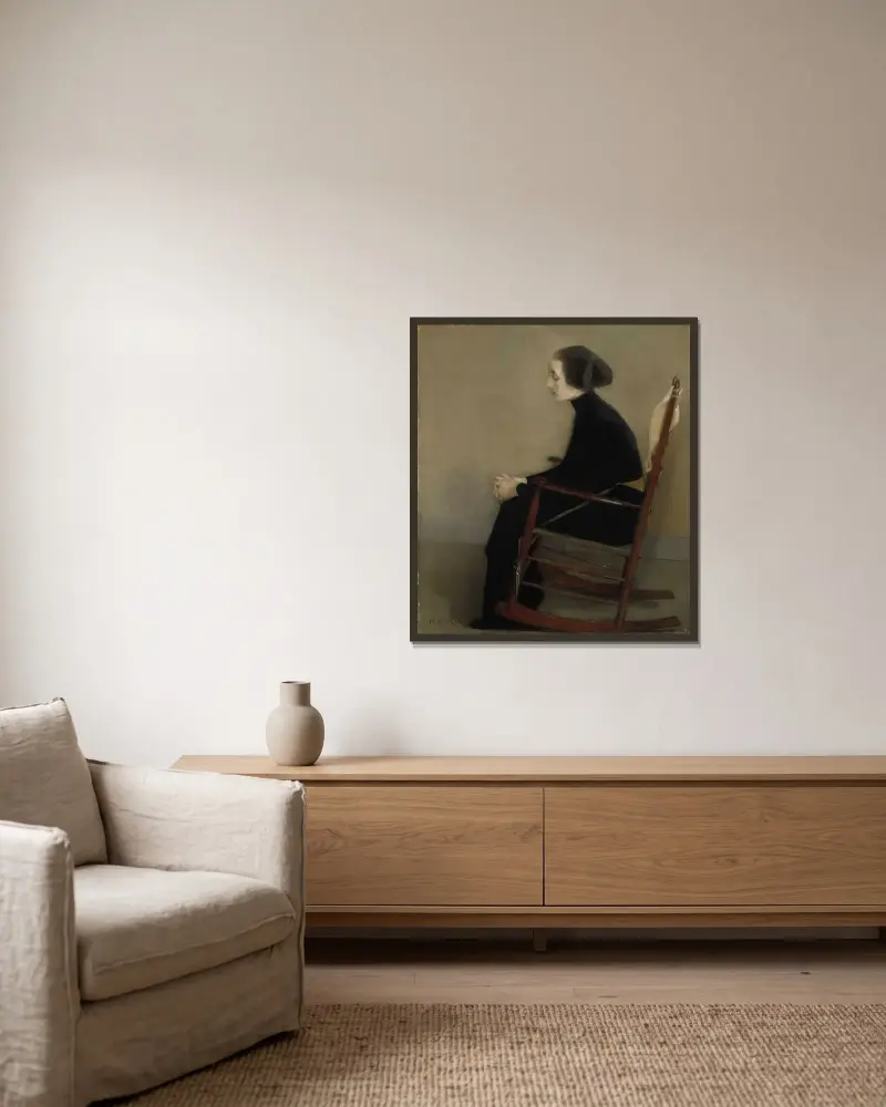 The Seamstress (The Working Woman), Helene Schjerfbeck v rámu na stěně