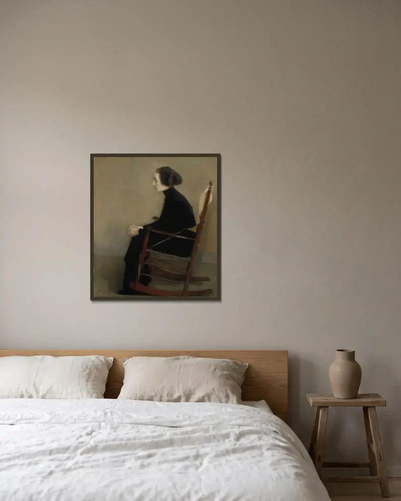 The Seamstress (The Working Woman), Helene Schjerfbeck v rámu na stěně