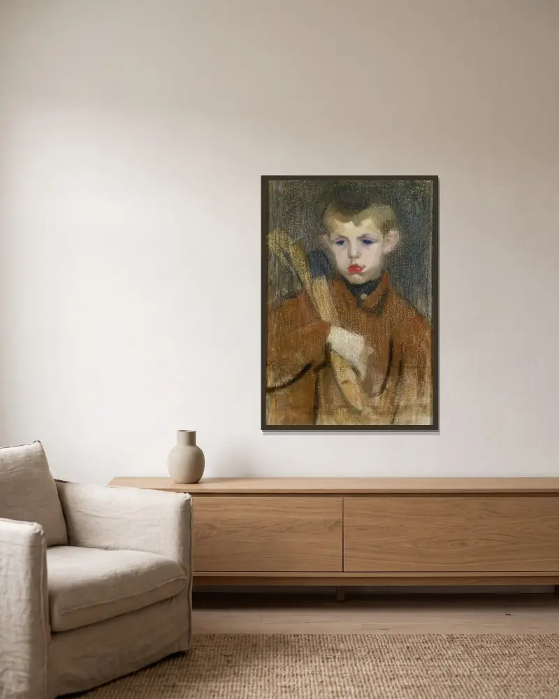 The Woodcutter I, Helene Schjerfbeck w ramie na ścianie