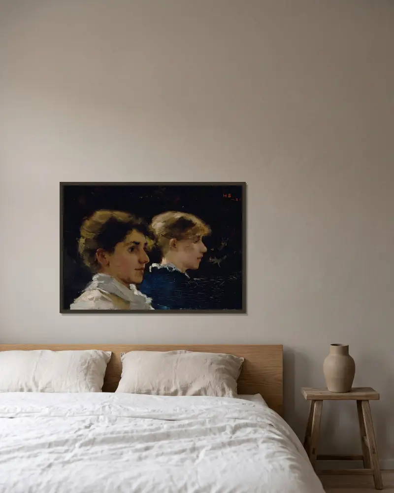 Two Profiles (Marianne Preindlsberger In Front), Helene Schjerfbeck v rámu na stěně