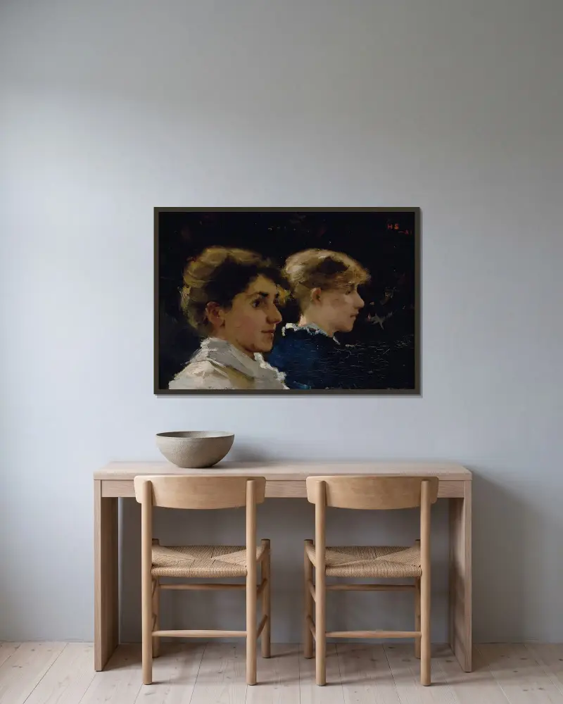 Two Profiles (Marianne Preindlsberger In Front), Helene Schjerfbeck v rámu na stěně