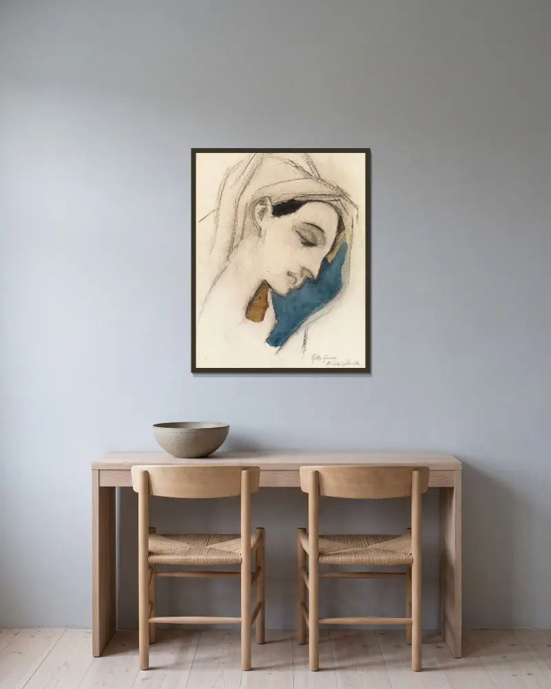 Virgin Mary, after El Greco, Helene Schjerfbeck w ramie na ścianie