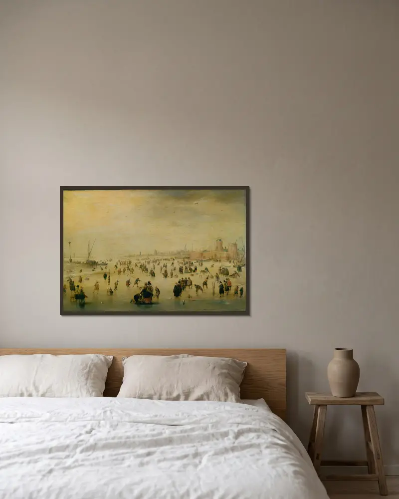 Bruslení na ledu, Hendrick Avercamp v rámu na stěně