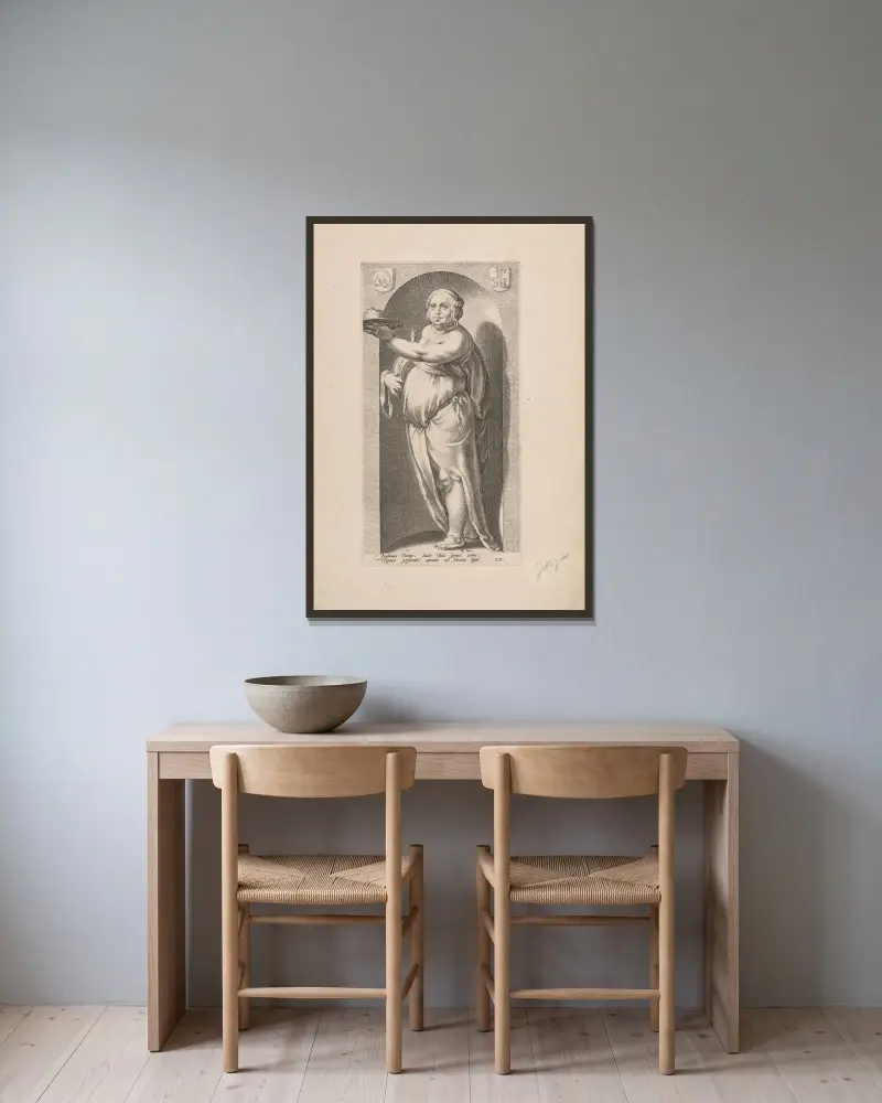 Obżarstwo, Hendrick Goltzius w ramie na ścianie