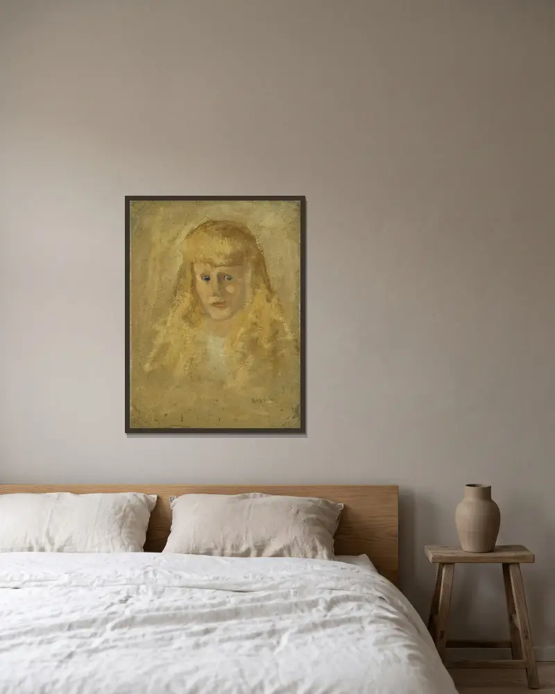 Marie Anne Henriette Breitner (geb. 14.06.1882), die Halbschwester des Künstlers von George Hendrik Breitner gerahmt an einer Wand