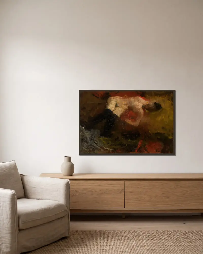 Nude av George Hendrik Breitner inramad på en vägg