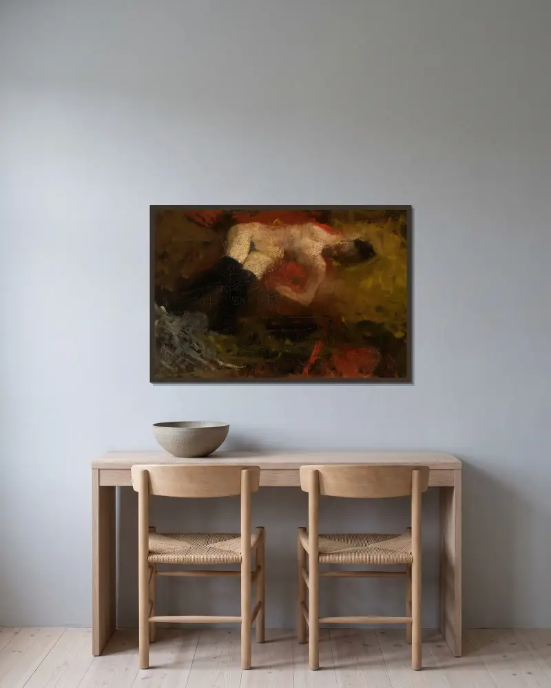 Nude av George Hendrik Breitner inramad på en vägg
