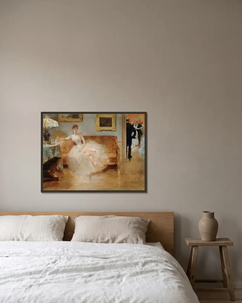 Der Ball von Henri Gervex gerahmt an einer Wand