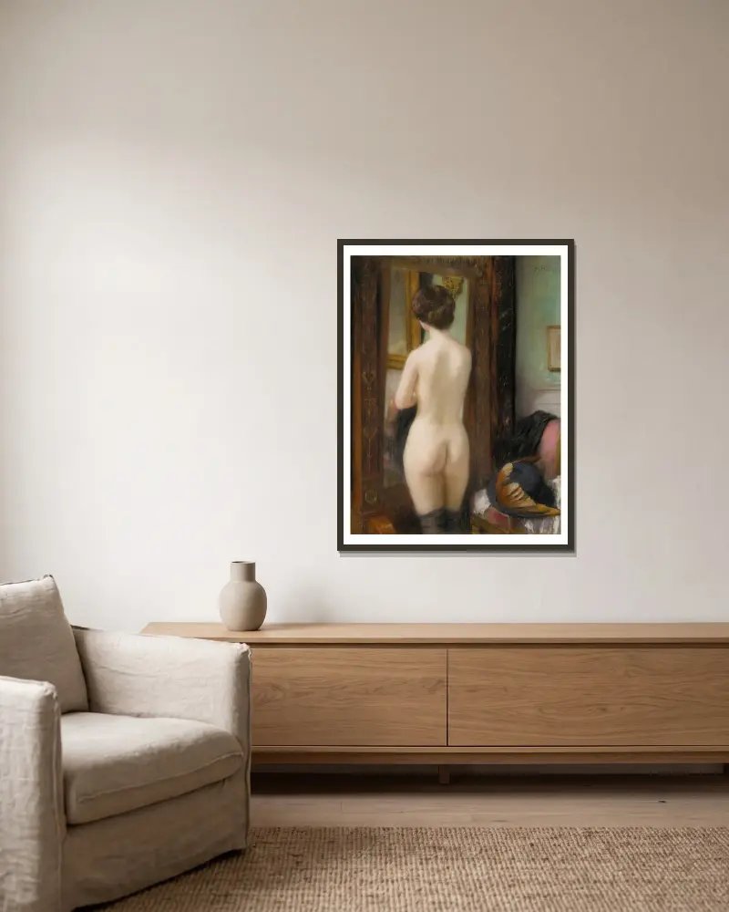 Nu à la psyche von Henri Gervex gerahmt an einer Wand
