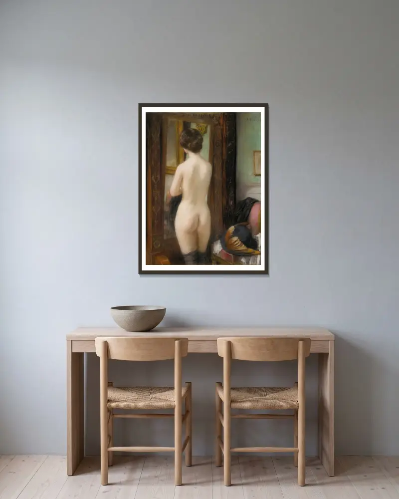 Nu à la psyche von Henri Gervex gerahmt an einer Wand
