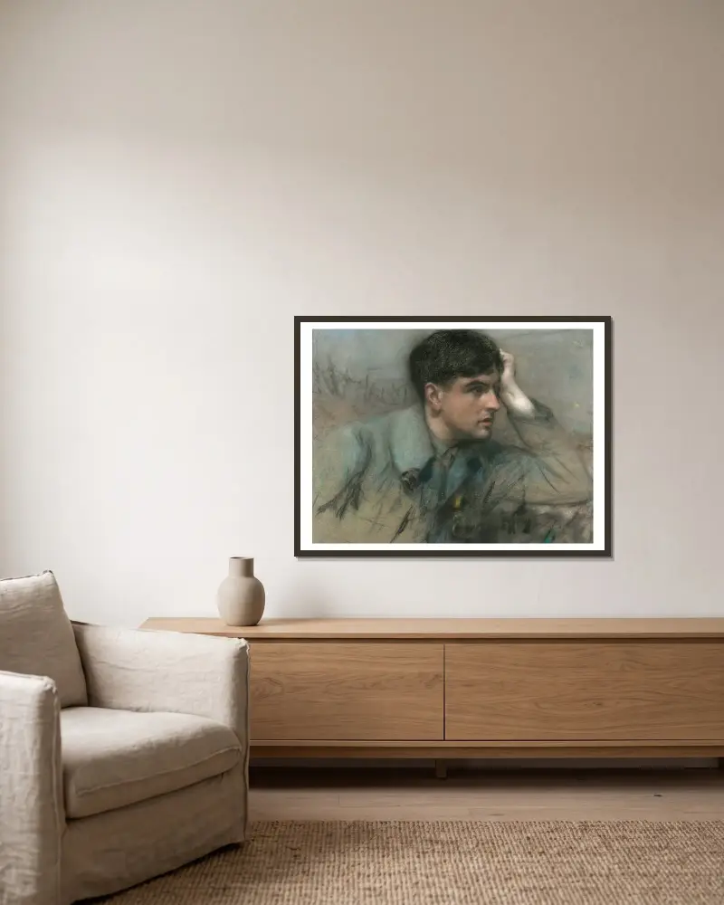 Porträt eines Offiziers von Henri Gervex gerahmt an einer Wand