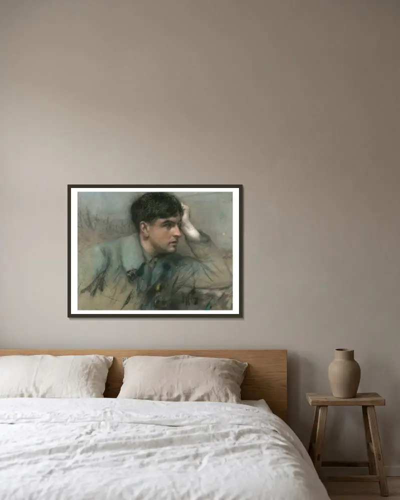 Porträt eines Offiziers von Henri Gervex gerahmt an einer Wand